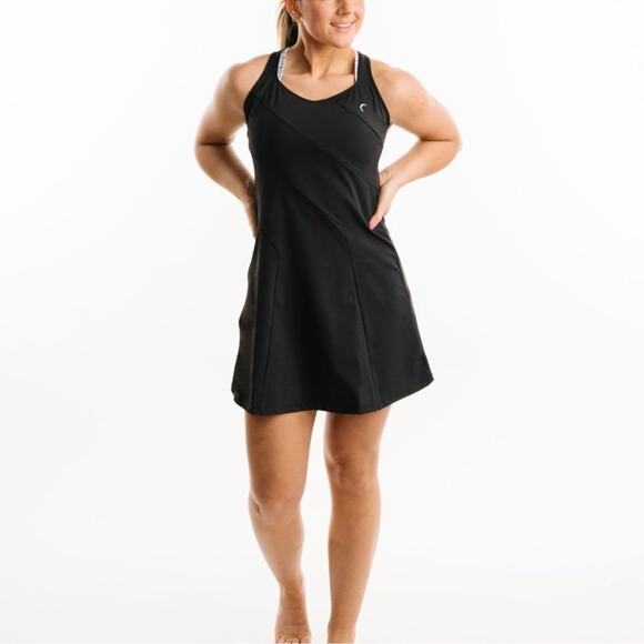 Zyia Active Womens L Black A Line Tempo Dress Performance Wear NEW - Picture 1 of 11